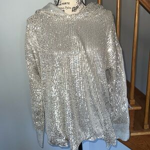 INC sequined Hooded Sweater